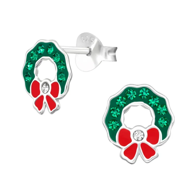 cadeau kristal oorsteker in zilver - Little Ones