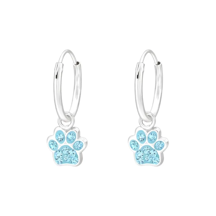 12 mm poot kristal creool in zilver - Little Ones