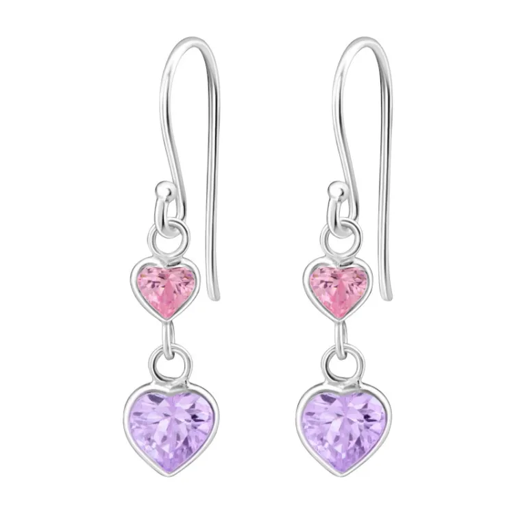 lange hart oorbellen in zilver - Little Ones