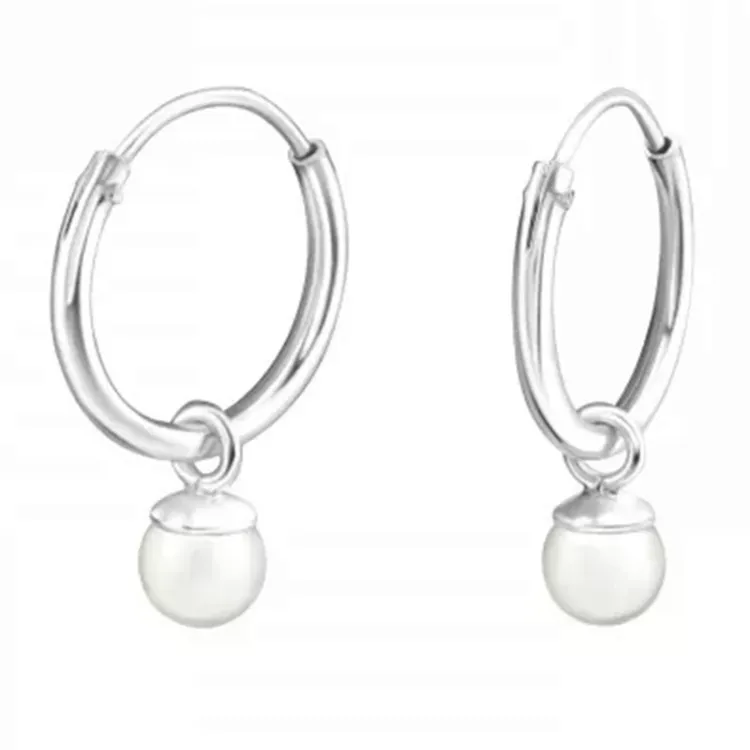 12 mm parel creool in zilver - Little Ones