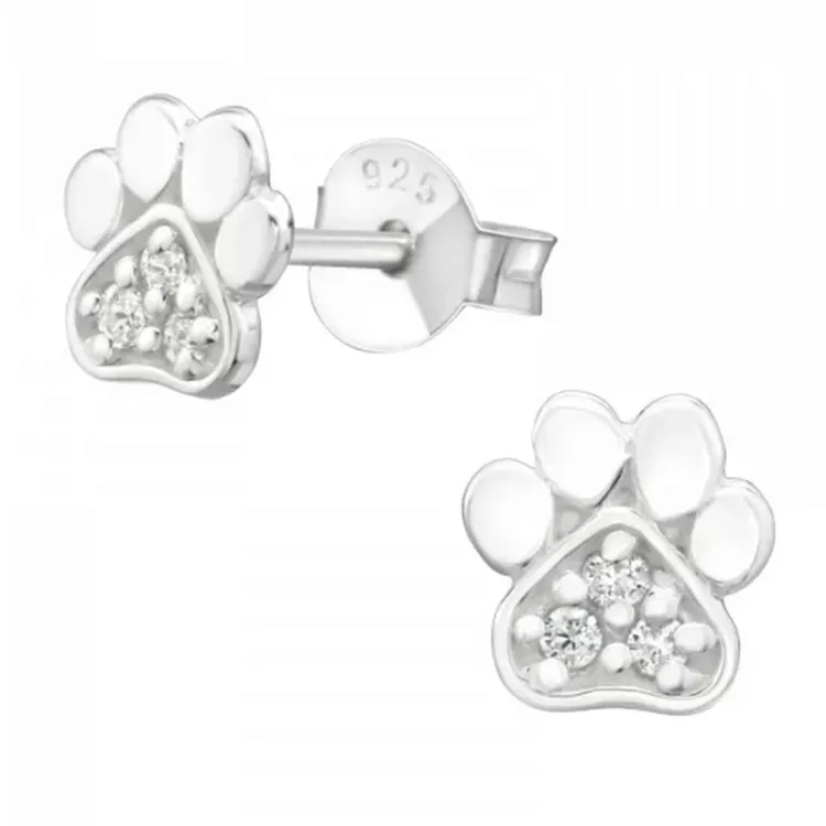 poot zirkoon kinder oorbellen in zilver - Little Ones