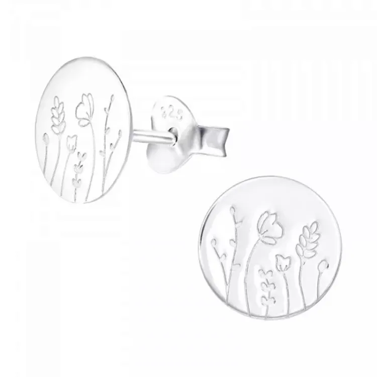 8 mm bloem oorbellen in zilver - Little Ones