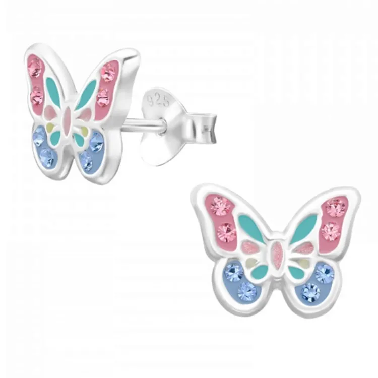 vlinder oorbellen in zilver - Little Ones