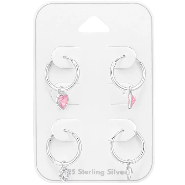12 mm hart creool in zilver - Little Ones