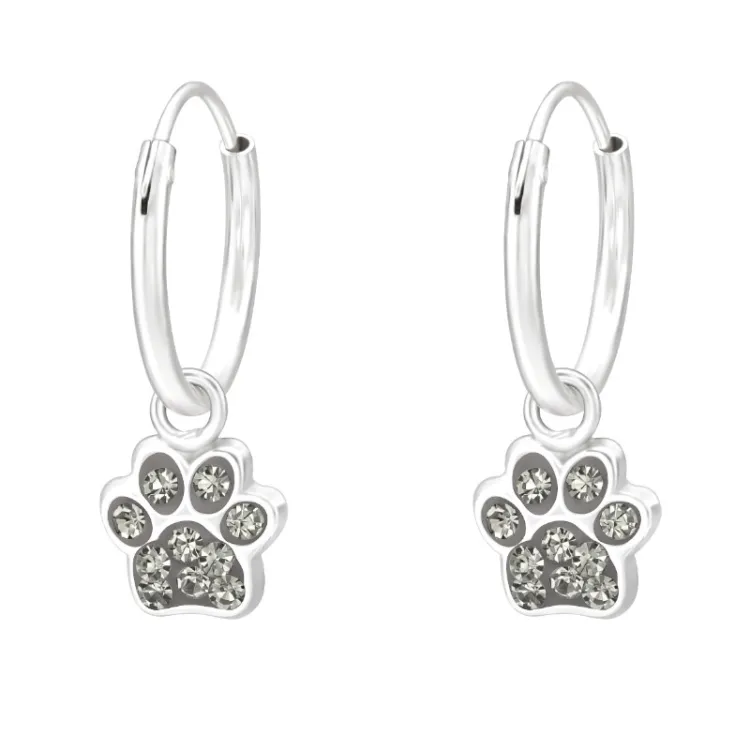 poot kristal creool in zilver - Little Ones