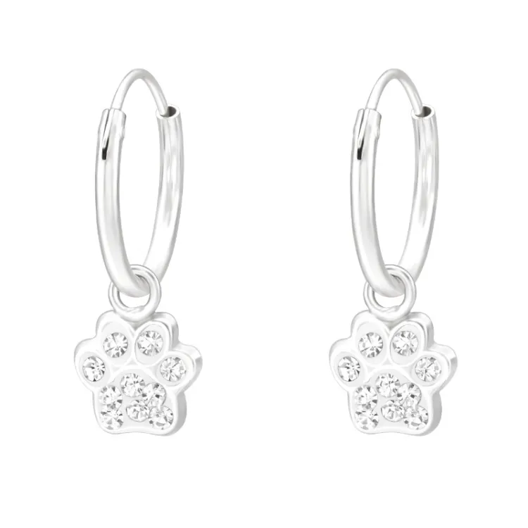 poot kristal creool in zilver - Little Ones