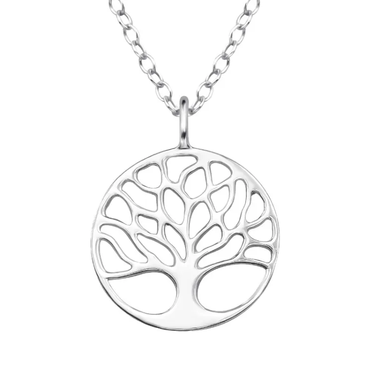 12 mm boom van het leven ketting in zilver