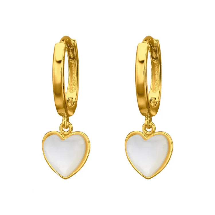 12 mm hart parelmoer creool in verguld messing - Amoré