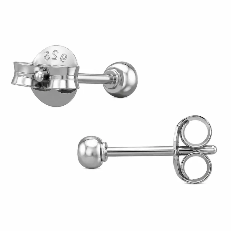 oorsteker in gerodineerd zilver met lab grown diamant 