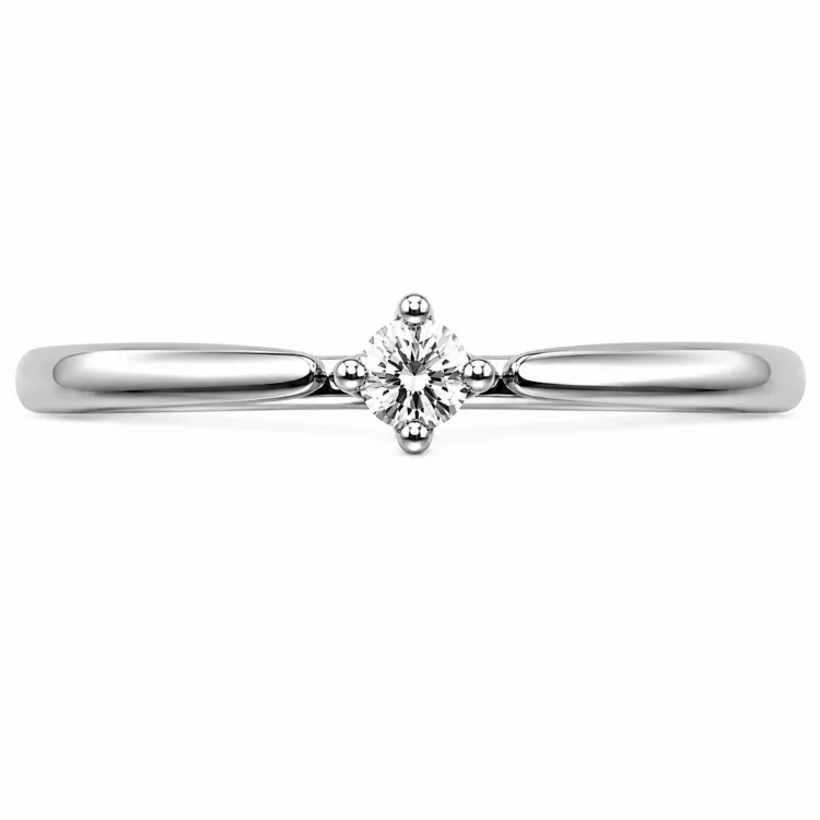 lab grown diamant solitaire ring in gerodineerd zilver