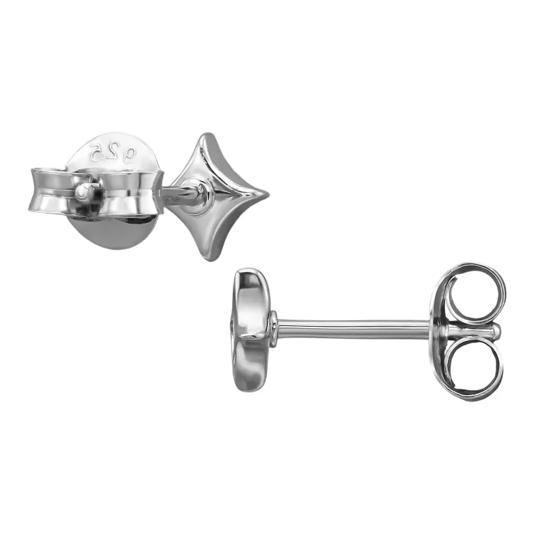 oorsteker in gerodineerd zilver met lab grown diamant 