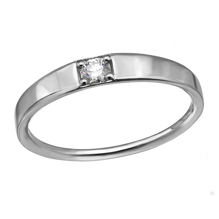 lab grown diamant solitaire ring in gerodineerd zilver