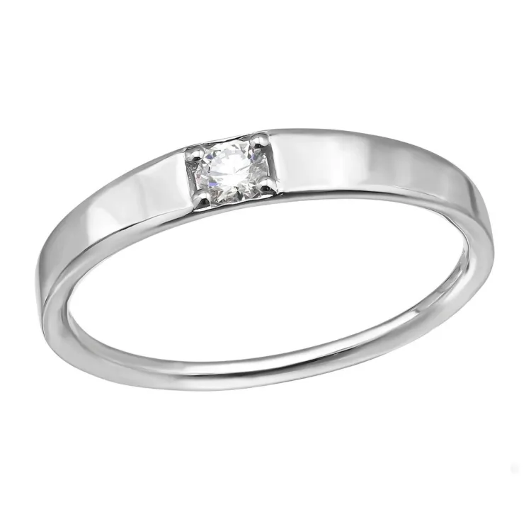 lab grown diamant solitaire ring in gerodineerd zilver