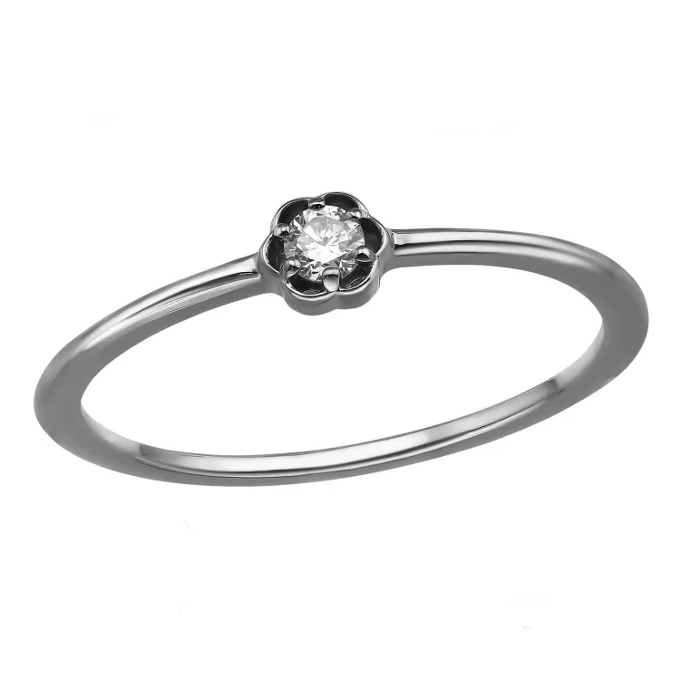 bloem lab grown diamant ring in gerodineerd zilver