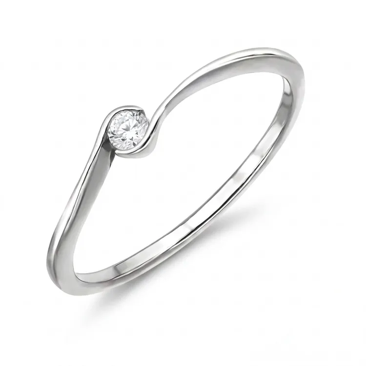 lab grown diamant solitaire ring in gerodineerd zilver