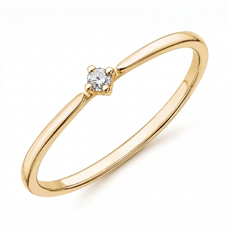 lab grown diamant solitaire ring in verguld sterlingzilver