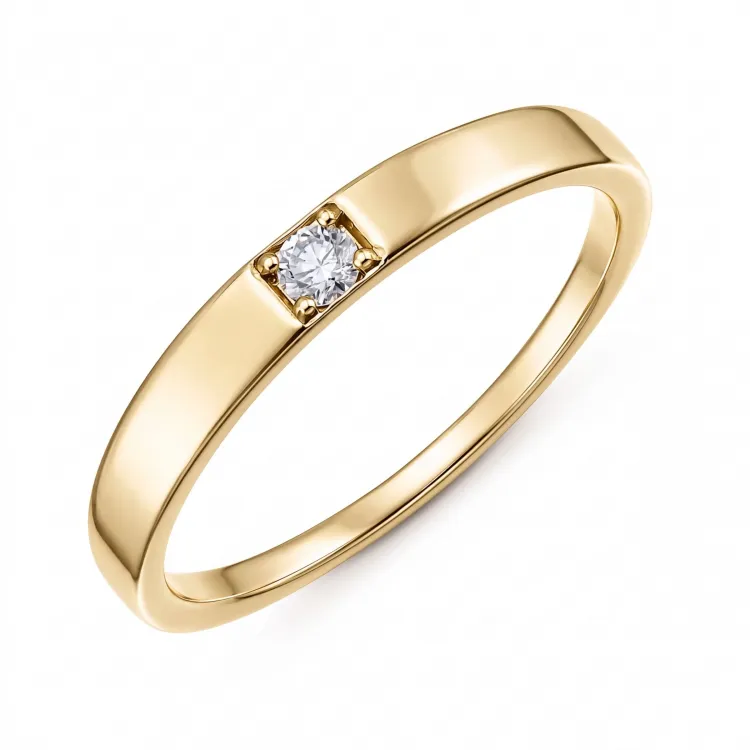 lab grown diamant mémoire ring in verguld sterlingzilver