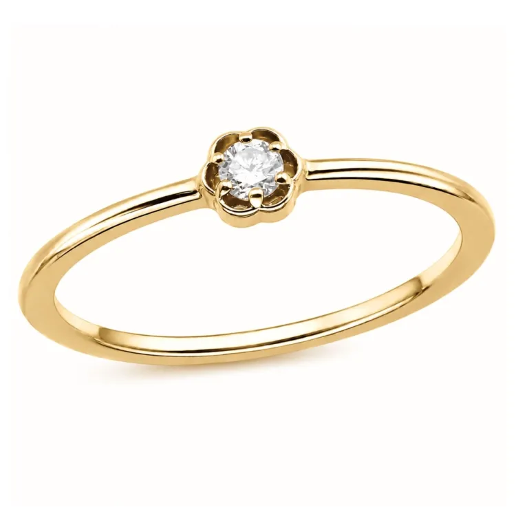 bloem lab grown diamant ring in verguld sterlingzilver