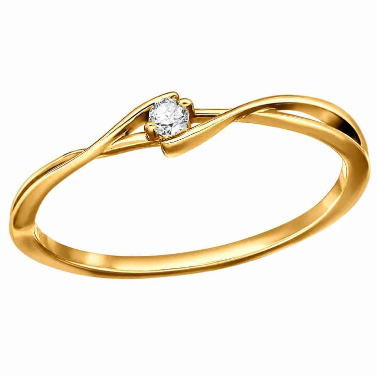 lab grown diamant solitaire ring in verguld sterlingzilver