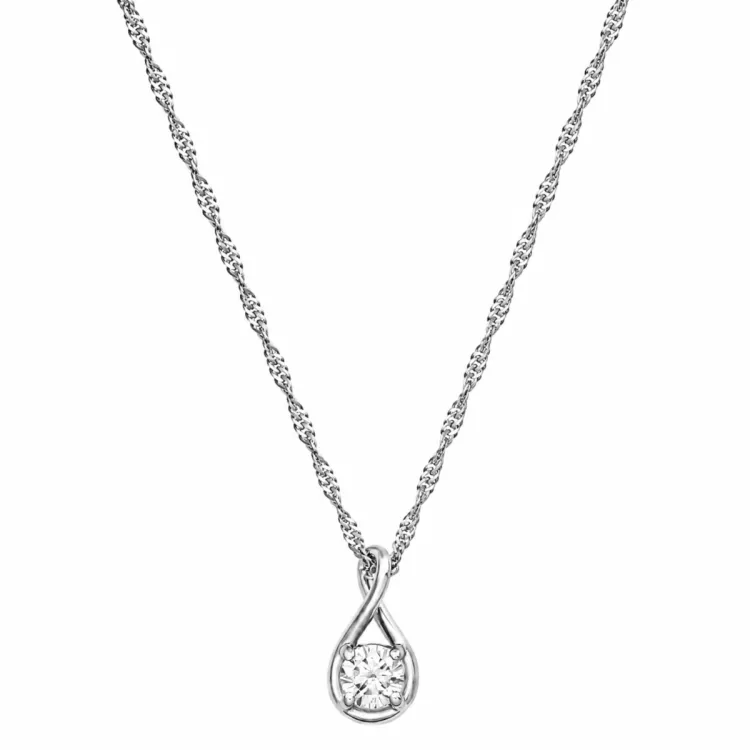 45 cm ketting met hanger in zilver 0,062 ct