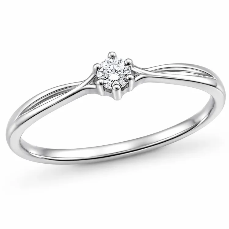 lab grown diamant solitaire ring in zilver
