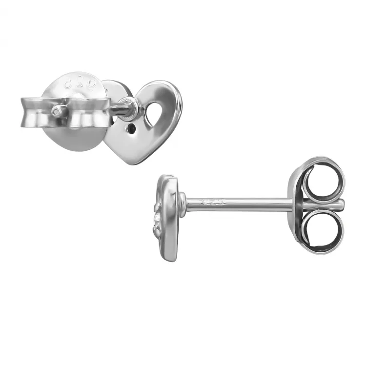 hart oorbellen in gerodineerd zilver met lab grown diamant 