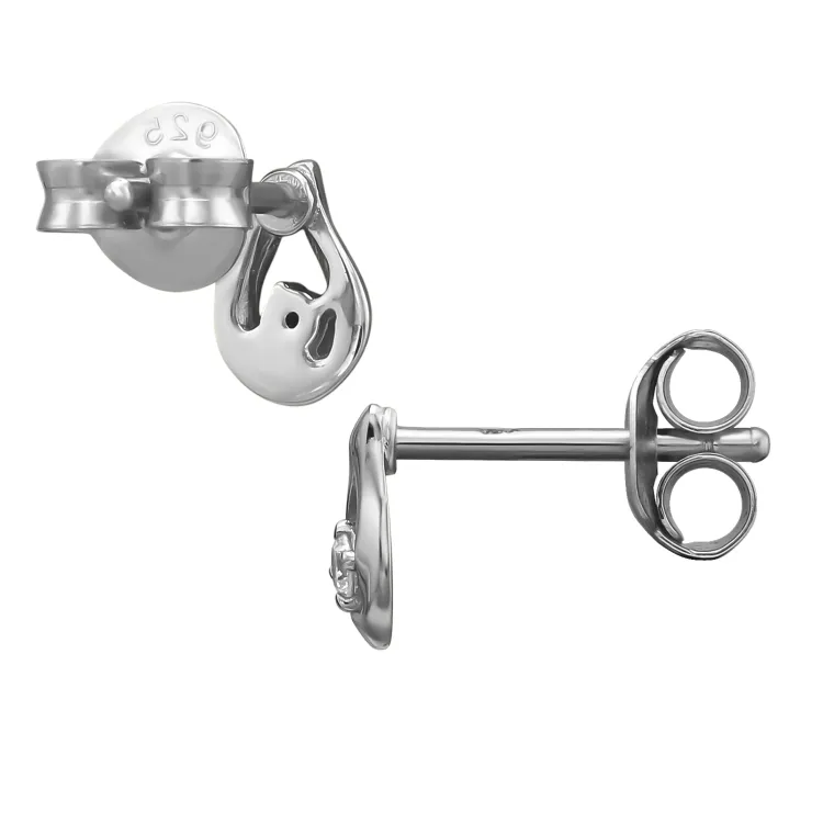 druppel oorbellen in gerodineerd zilver met lab grown diamant 