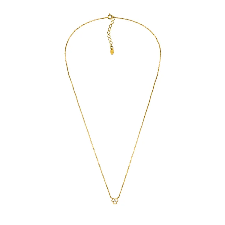 45 cm ketting met hanger in verguld zilver 0,035 ct