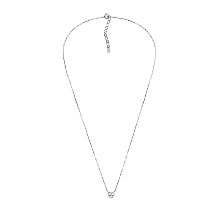 45 cm ketting met lab grown diamant hanger in zilver 0,035 ct