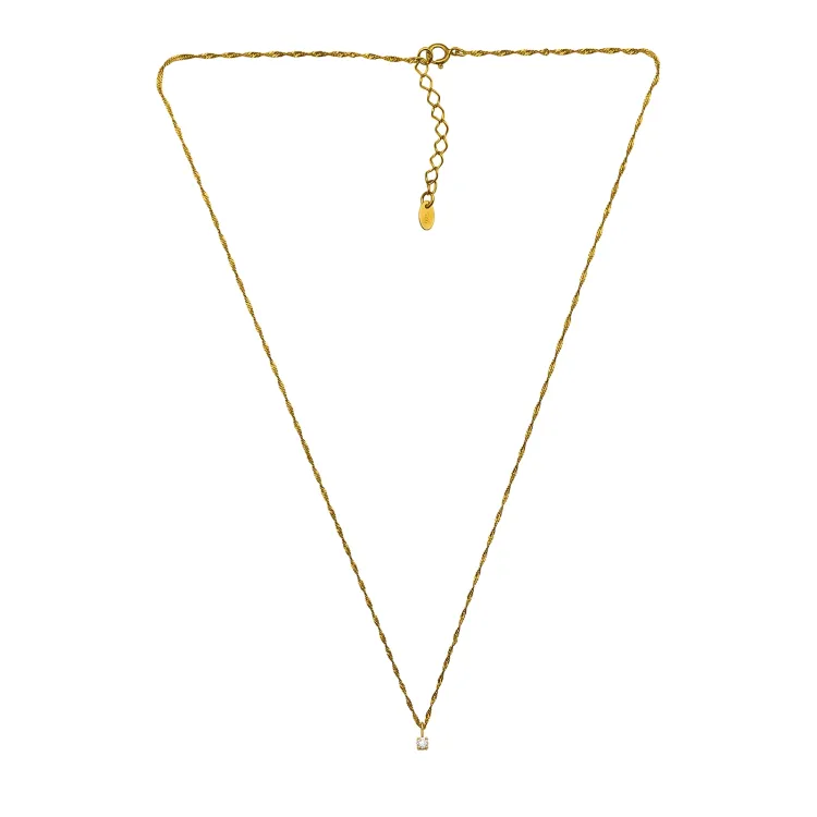 45 cm ketting met hanger in verguld zilver 0,11 ct