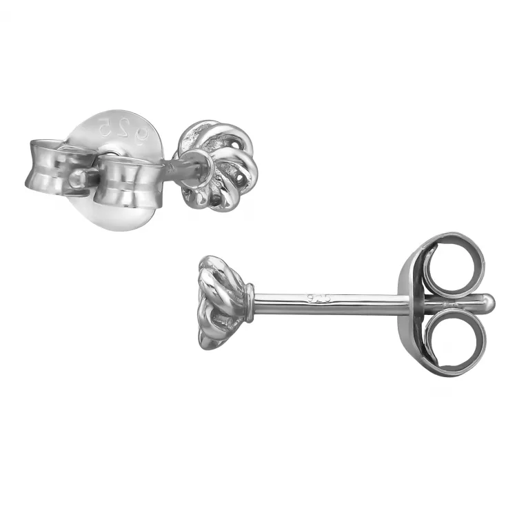 rond oorbellen in gerodineerd zilver met lab grown diamant 