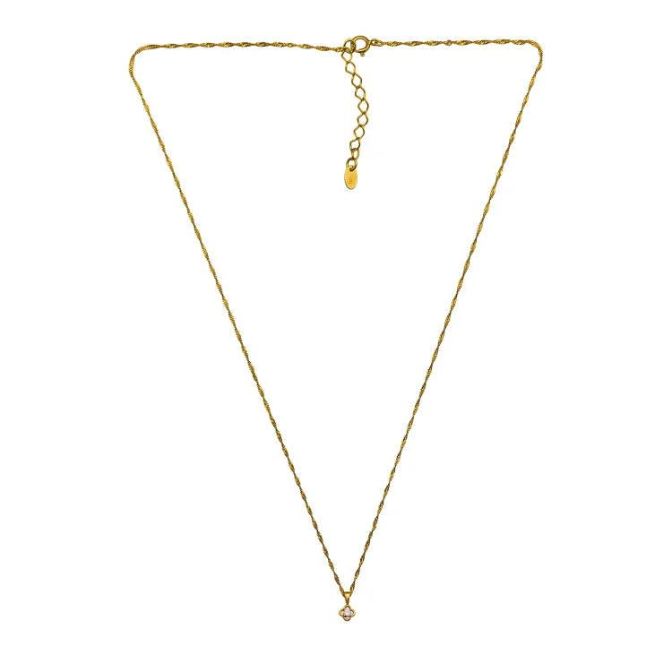 45 cm ketting met hanger in verguld zilver 0,062 ct