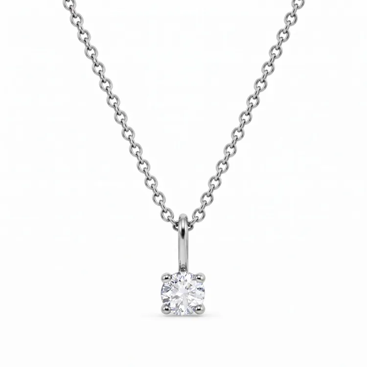 ketting met lab grown diamant hanger in zilver 0,11 ct