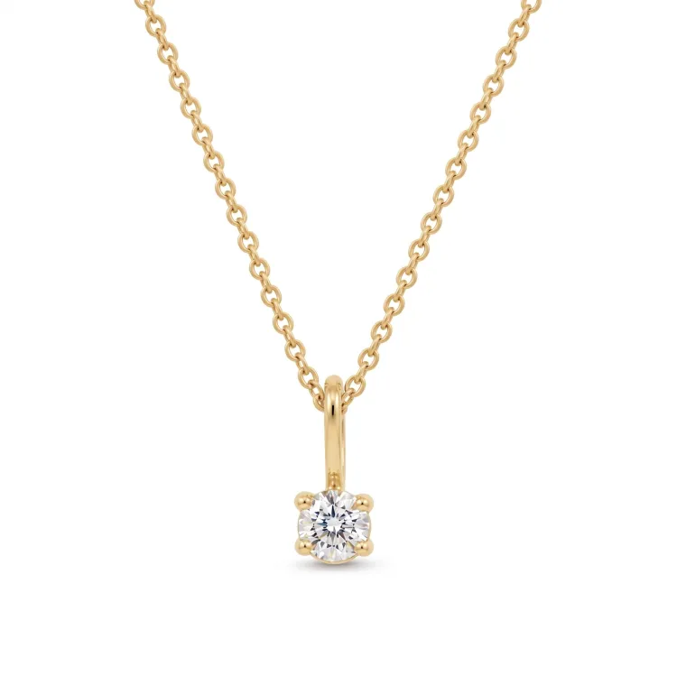 ketting met lab grown diamant hanger in verguld zilver 0,11 ct