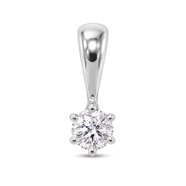 0,11 ct lab grown diamant hanger in gerodineerd zilver