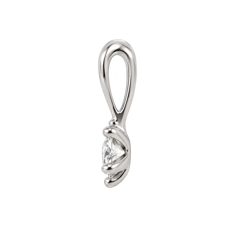 0,11 ct lab grown diamant hanger in gerodineerd zilver