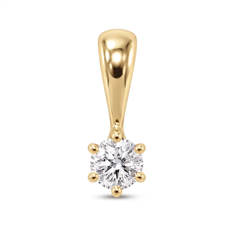 0,11 ct lab grown diamant hanger in verguld sterlingzilver