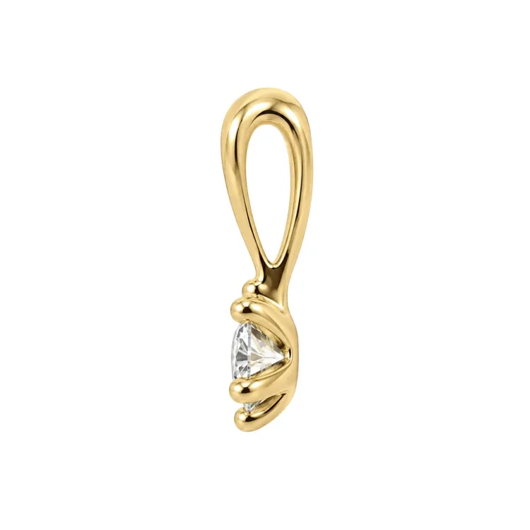 0,11 ct lab grown diamant hanger in verguld sterlingzilver