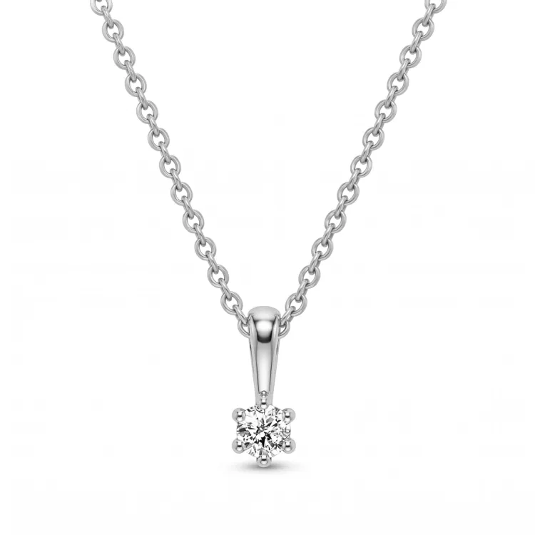 ketting met lab grown diamant hanger in zilver 0,11 ct