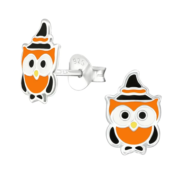 uil kinder oorbellen in zilver - Little Ones