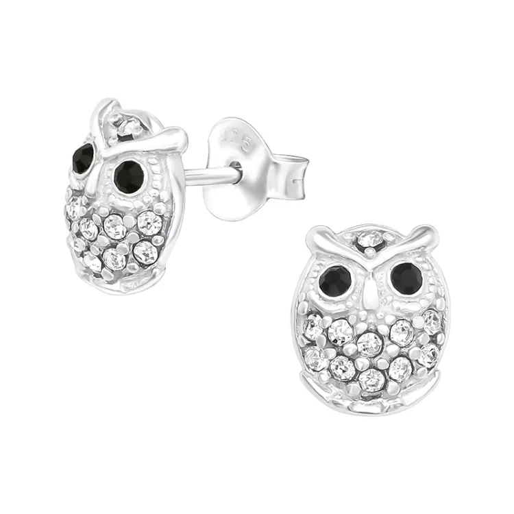 uil oorbellen in zilver - Little Ones