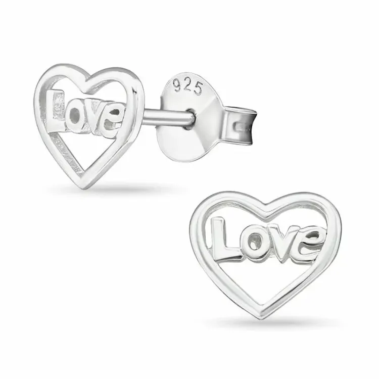 hart oorbellen in zilver - Little Ones
