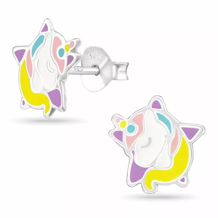 eenhoorn oorbellen in zilver - Little Ones