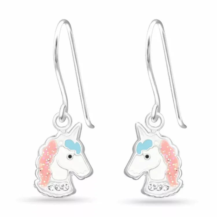 lange eenhoorn oorbellen in zilver - Little Ones