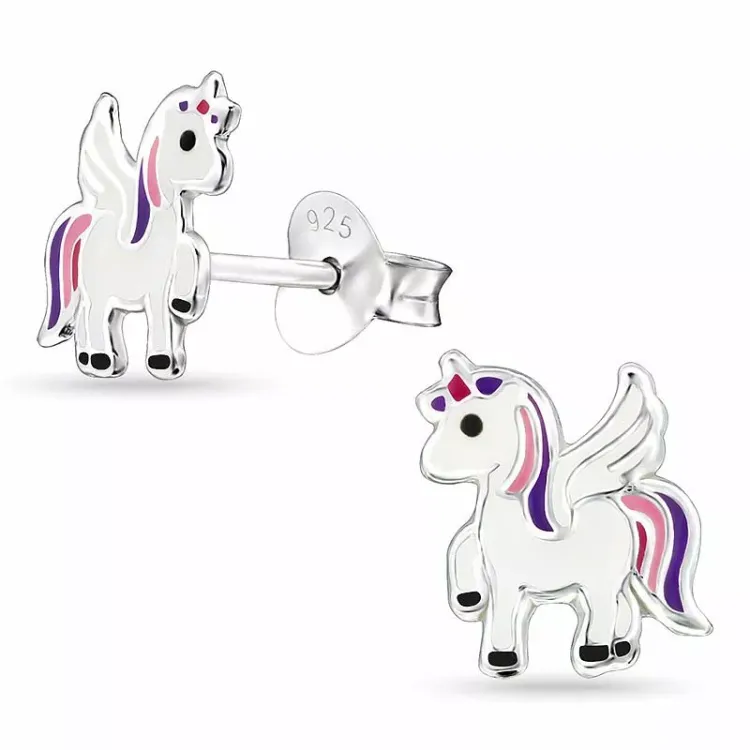 eenhoorn oorsteker in zilver - Little Ones