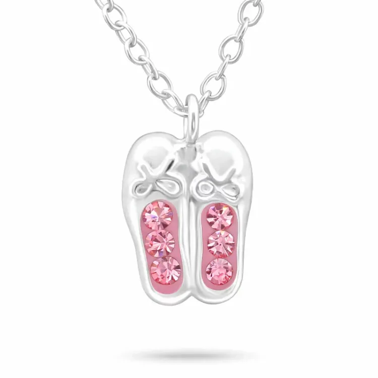 schoen ketting in zilver met hanger in zilver