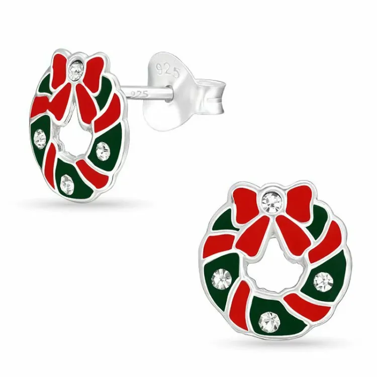 cadeau kristal oorsteker in zilver - Little Ones