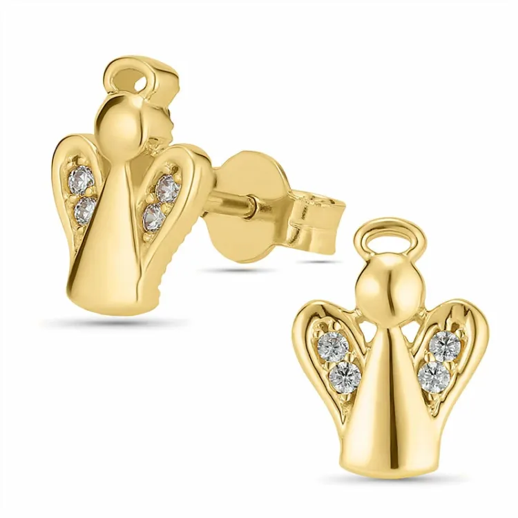 engel zirkoon oorsteker in 9 karaat goud met zirkoon - Gold Collection