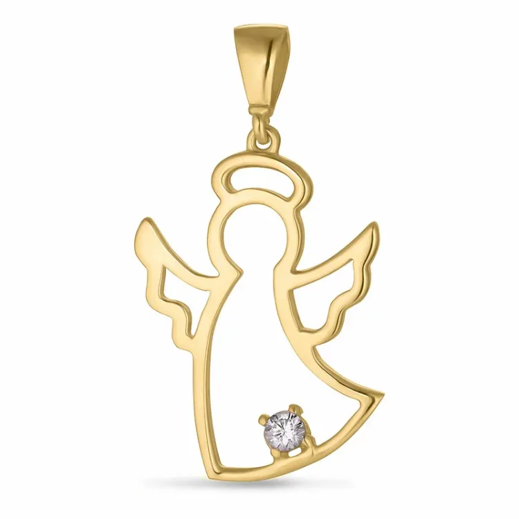engel zirkoon hanger in 9 karaat goud - Gold Collection
