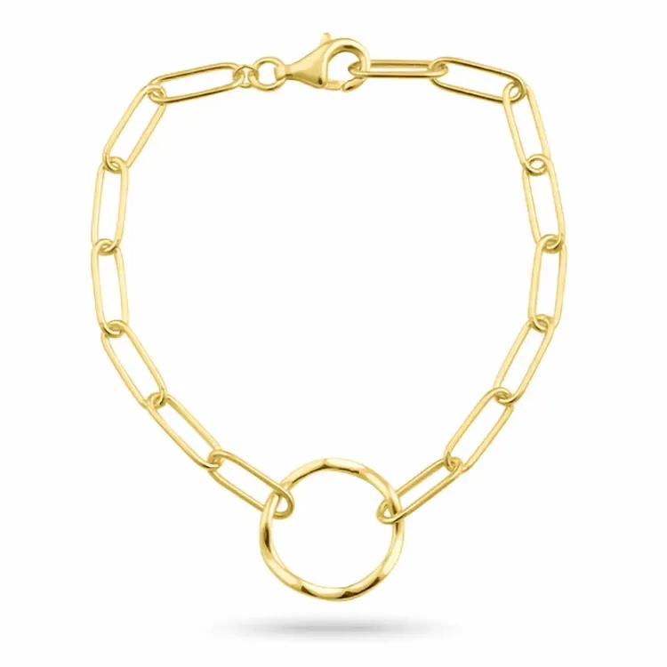 armband in verguld sterlingzilver met hanger in verguld sterlingzilver